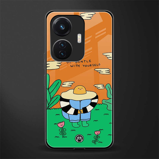 be gentle with yourself back phone cover | glass case for vivo t1 44w 4g