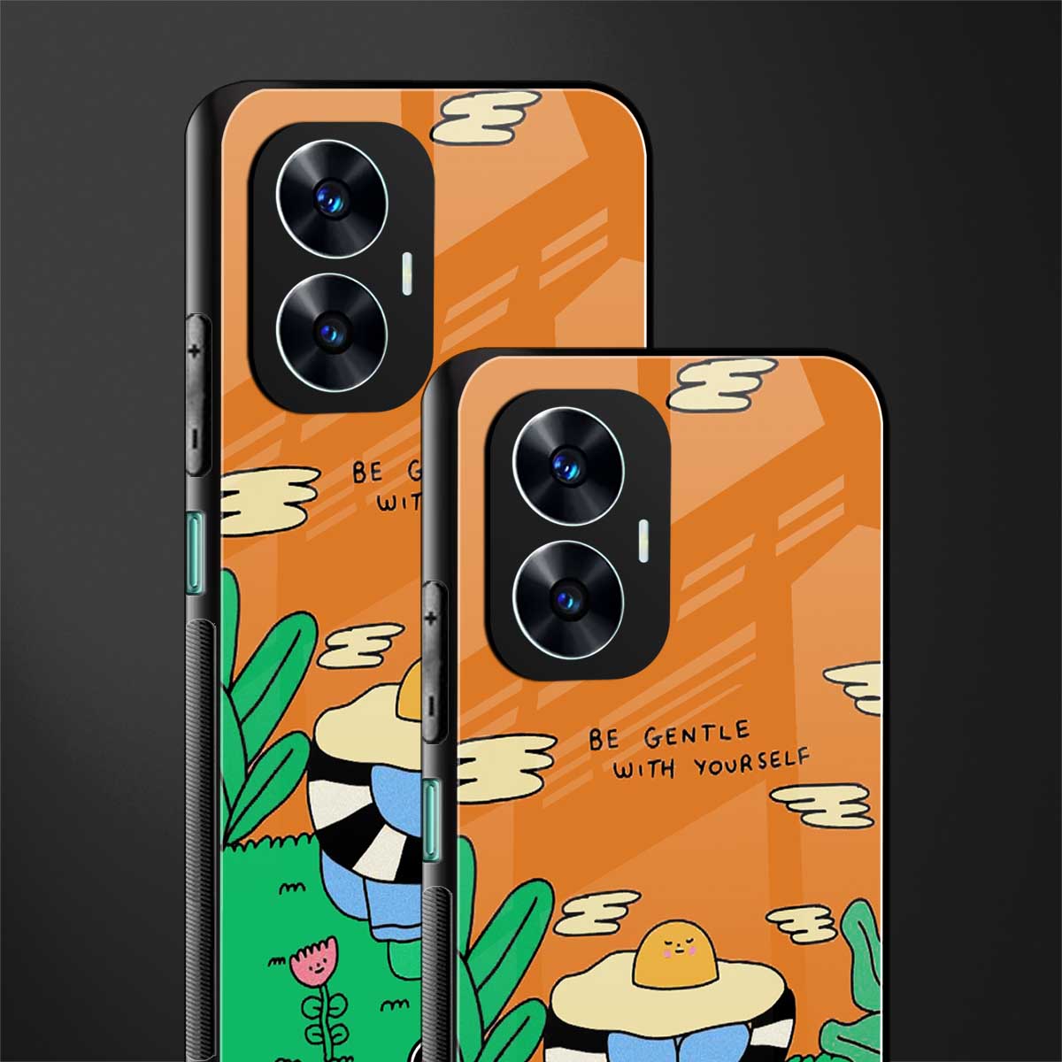 be gentle with yourself back phone cover | glass case for realme c55