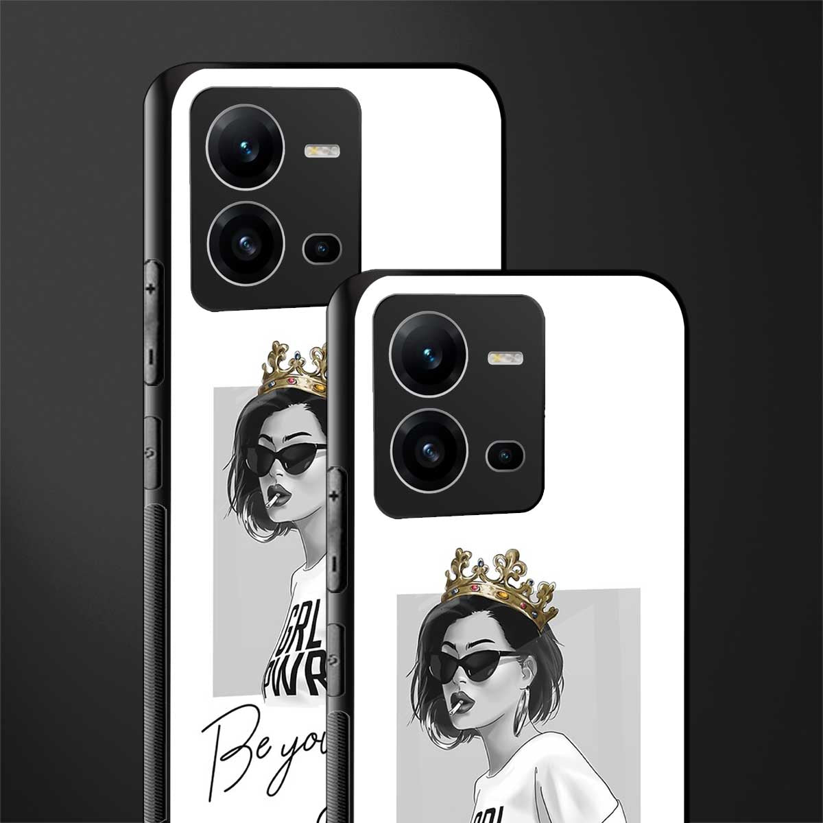 be your queen back phone cover | glass case for vivo v25-5g