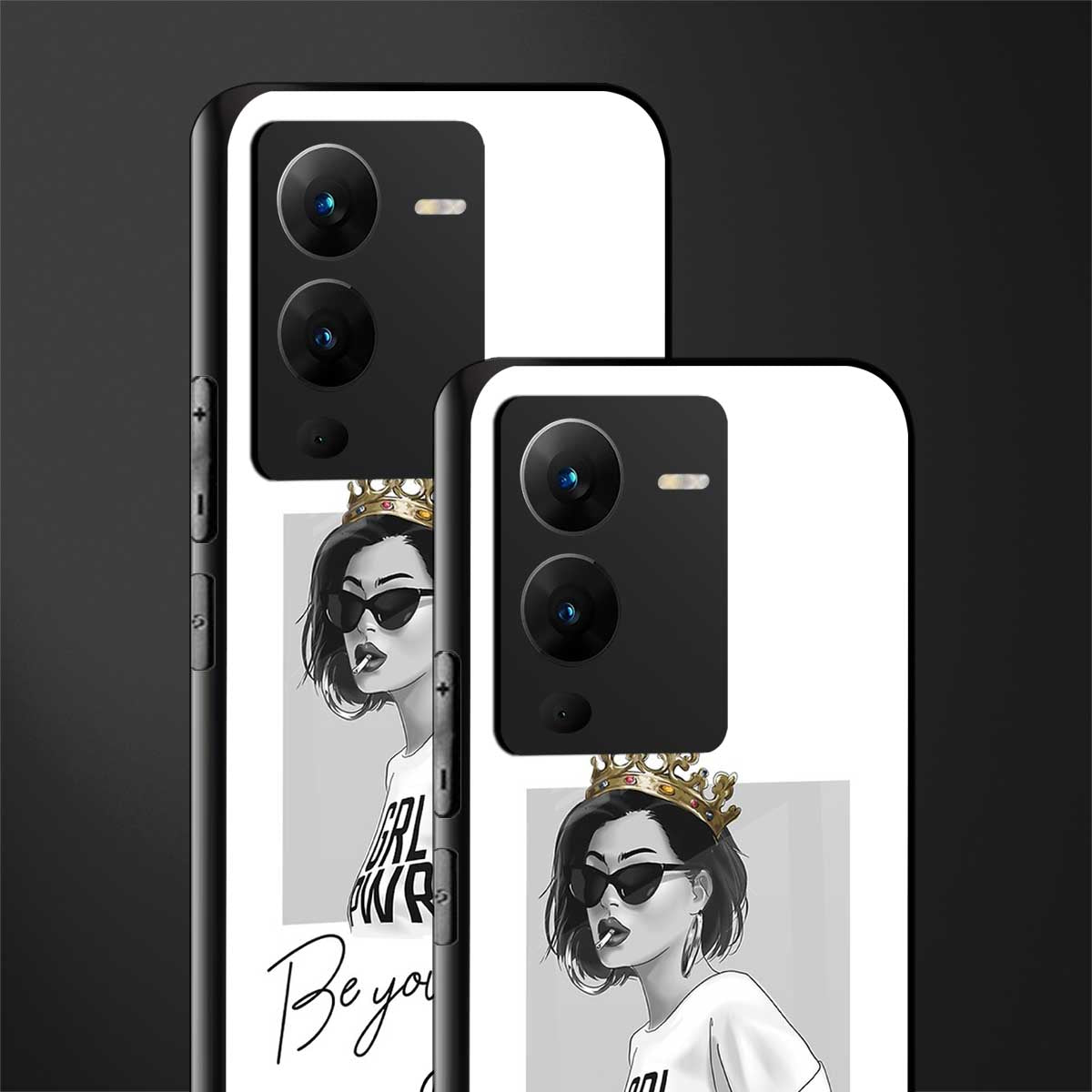 be your queen back phone cover | glass case for vivo v25 pro 5g