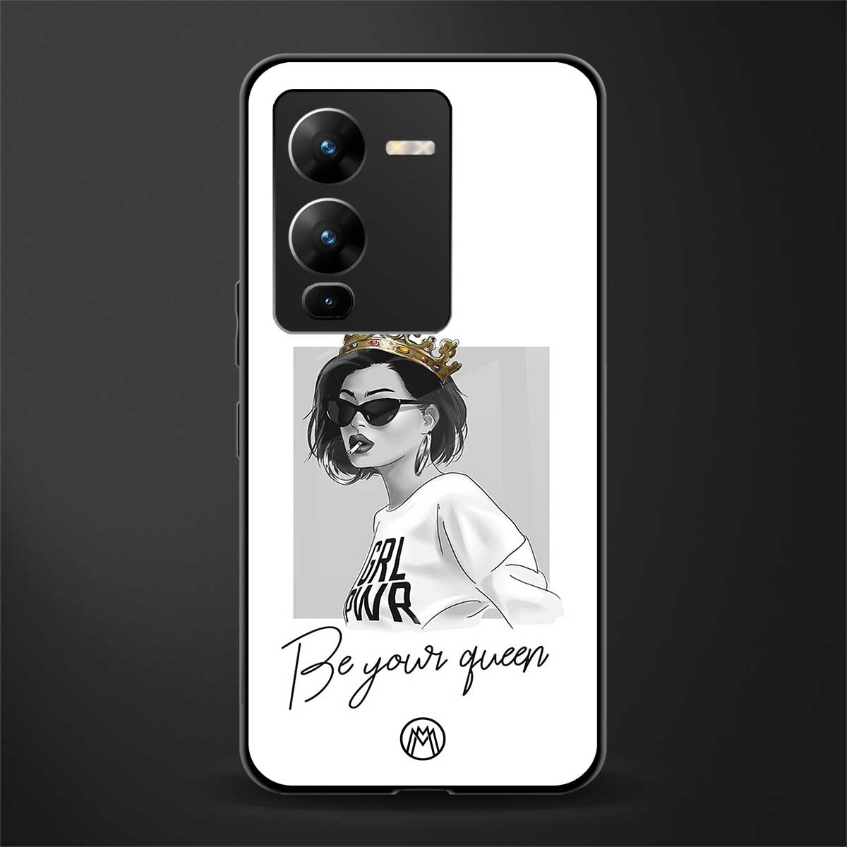 be your queen back phone cover | glass case for vivo v25 pro 5g