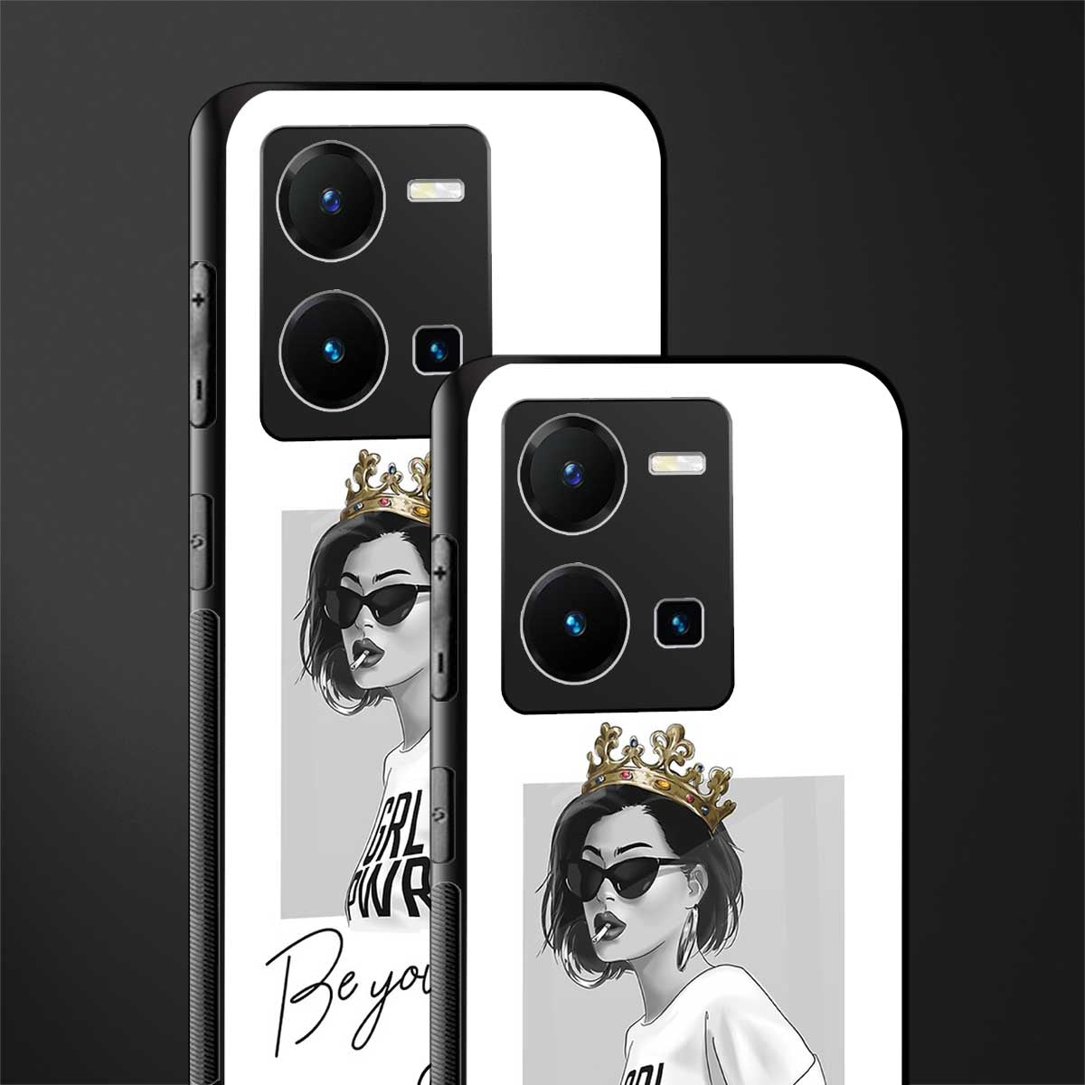 be your queen back phone cover | glass case for vivo y35 4g