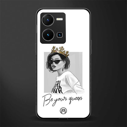 be your queen back phone cover | glass case for vivo y35 4g