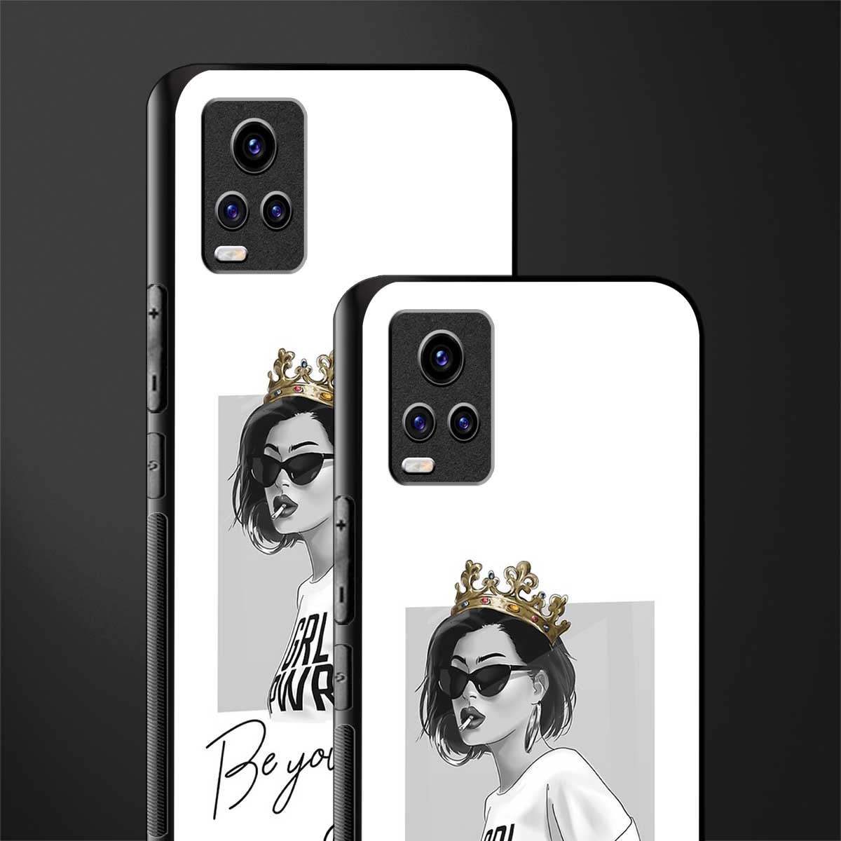 be your queen back phone cover | glass case for vivo v21e 4g