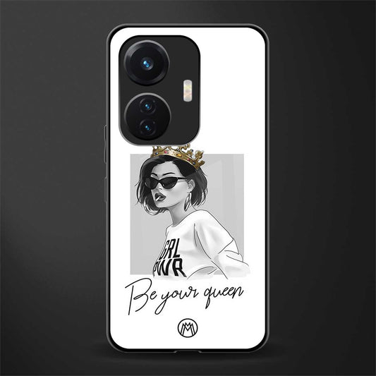 be your queen back phone cover | glass case for vivo t1 44w 4g