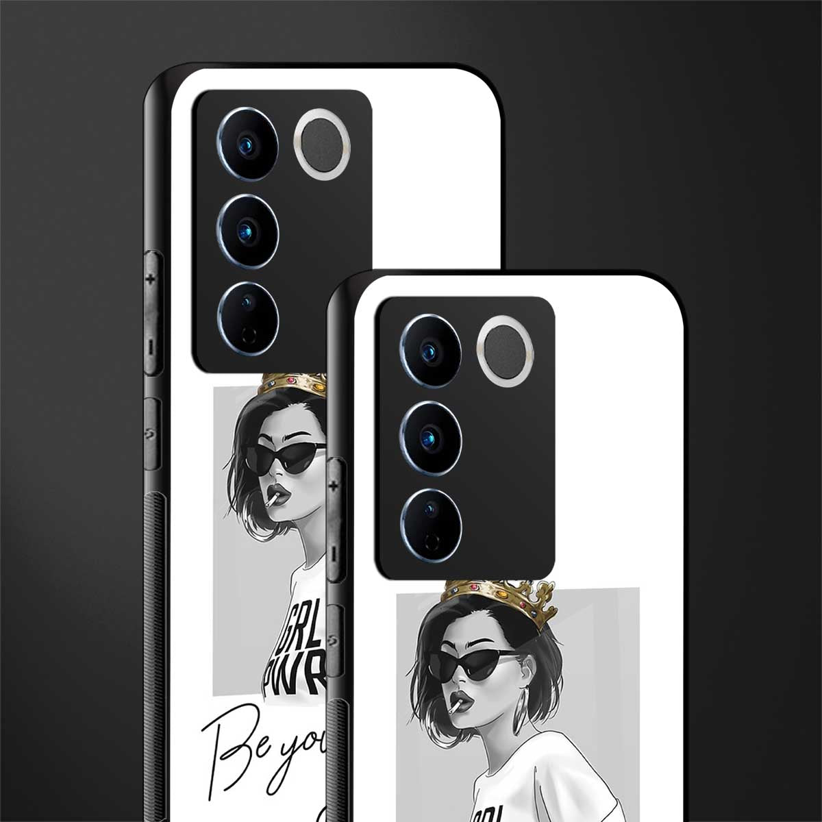 be your queen back phone cover | glass case for vivo v27 pro 5g