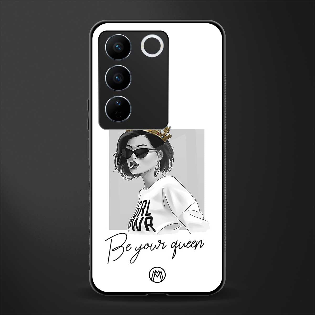 be your queen back phone cover | glass case for vivo v27 pro 5g