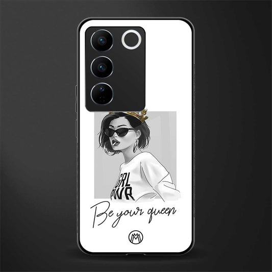 be your queen back phone cover | glass case for vivo v27 pro 5g