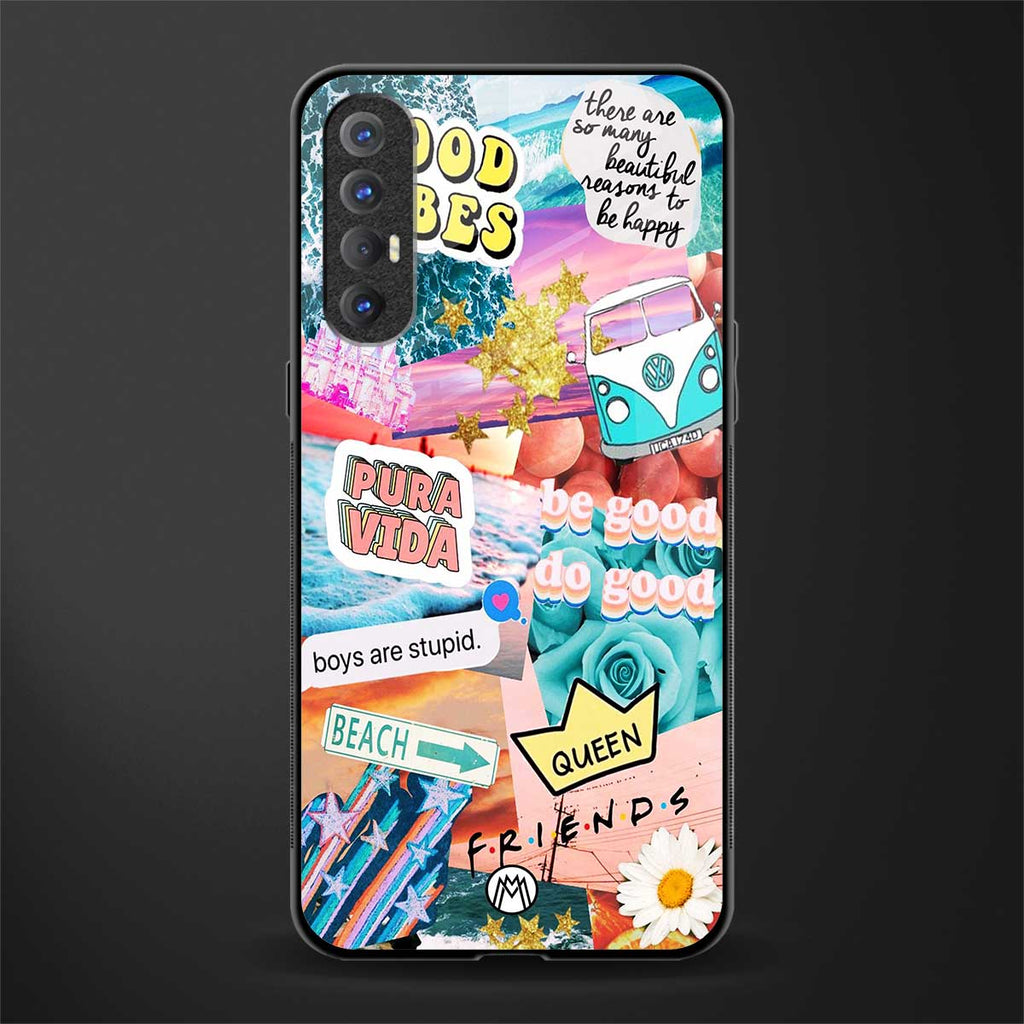 beach vibes collage glass case for oppo reno 3 pro image