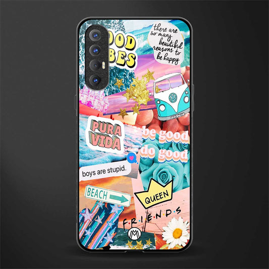 beach vibes collage glass case for oppo reno 3 pro image