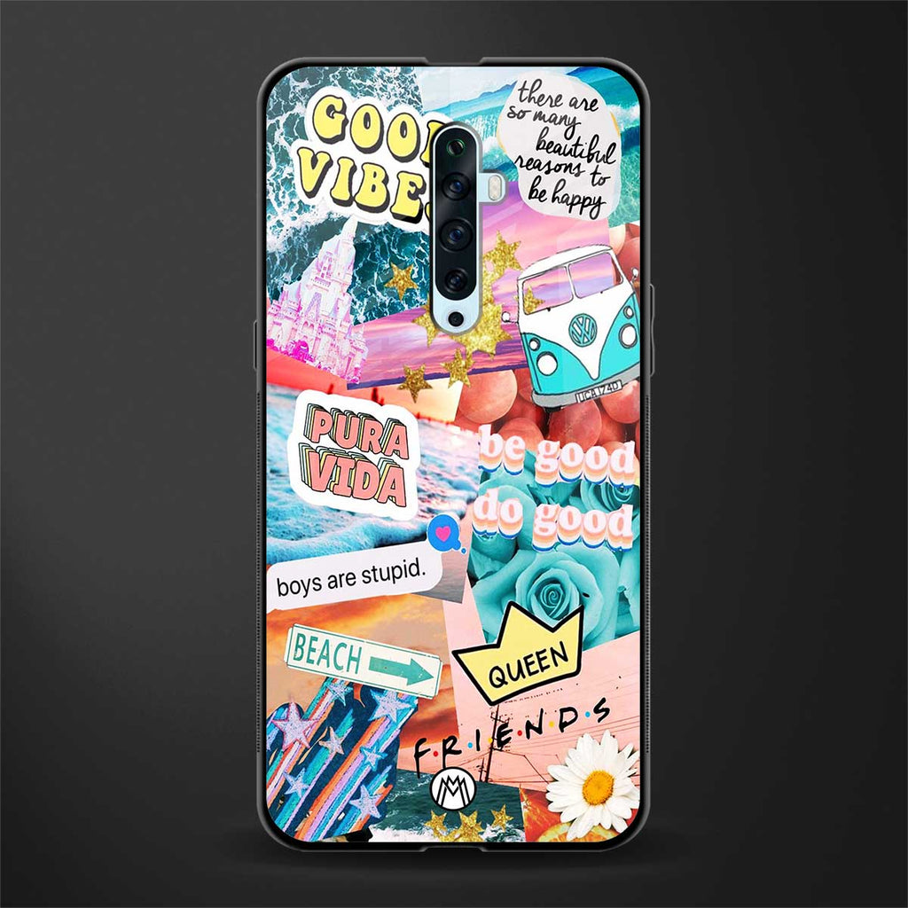 beach vibes collage glass case for oppo reno 2z image
