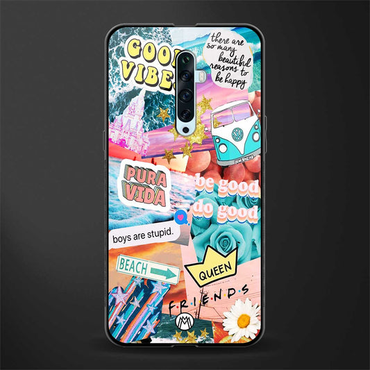 beach vibes collage glass case for oppo reno 2f image