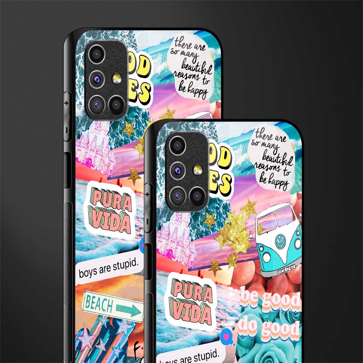 beach vibes collage glass case for samsung galaxy m31s image-2