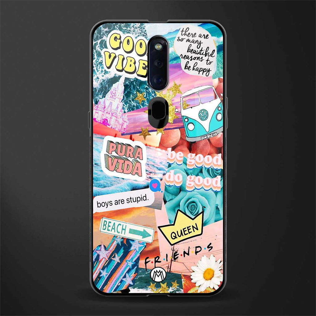 beach vibes collage glass case for oppo f11 pro image