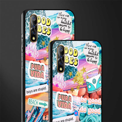 beach vibes collage glass case for vivo z1x image-2