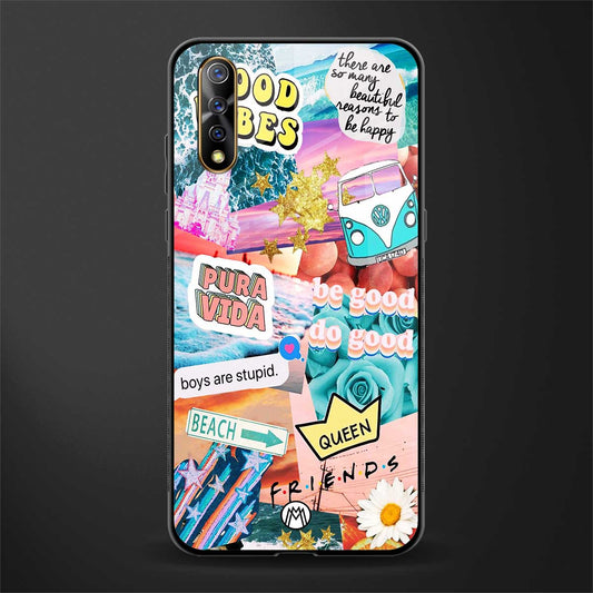 beach vibes collage glass case for vivo s1 image