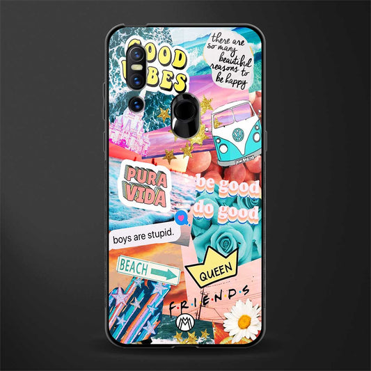 beach vibes collage glass case for vivo v15 image