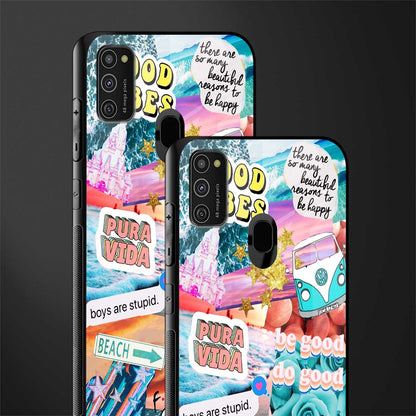 beach vibes collage glass case for samsung galaxy m21 image-2