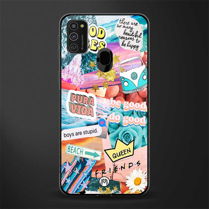 beach vibes collage glass case for samsung galaxy m21 image