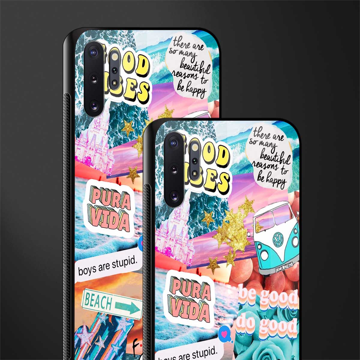 beach vibes collage glass case for samsung galaxy note 10 plus image-2