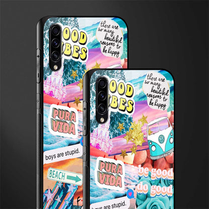 beach vibes collage glass case for samsung galaxy a70 image-2