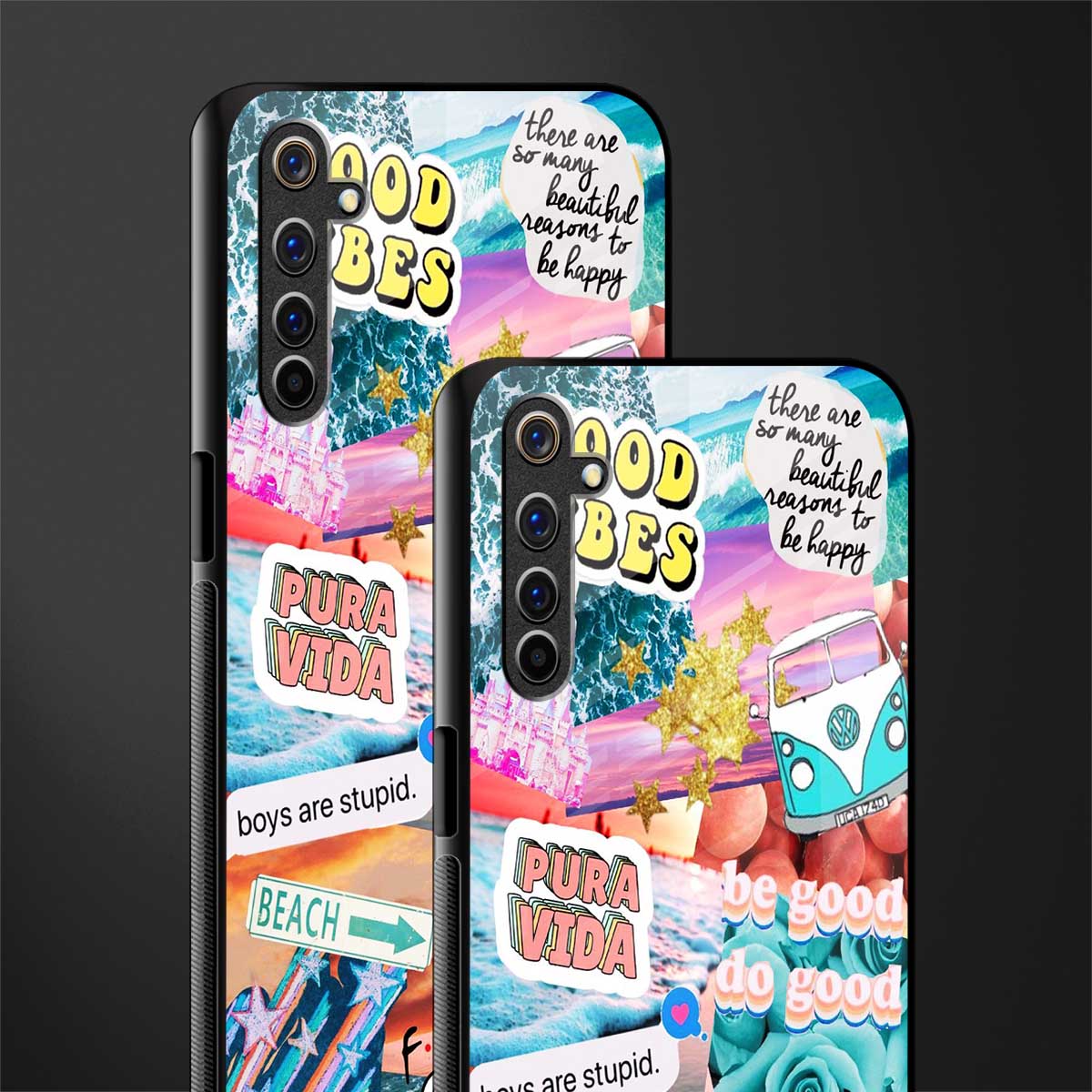 beach vibes collage glass case for realme 6 image-2
