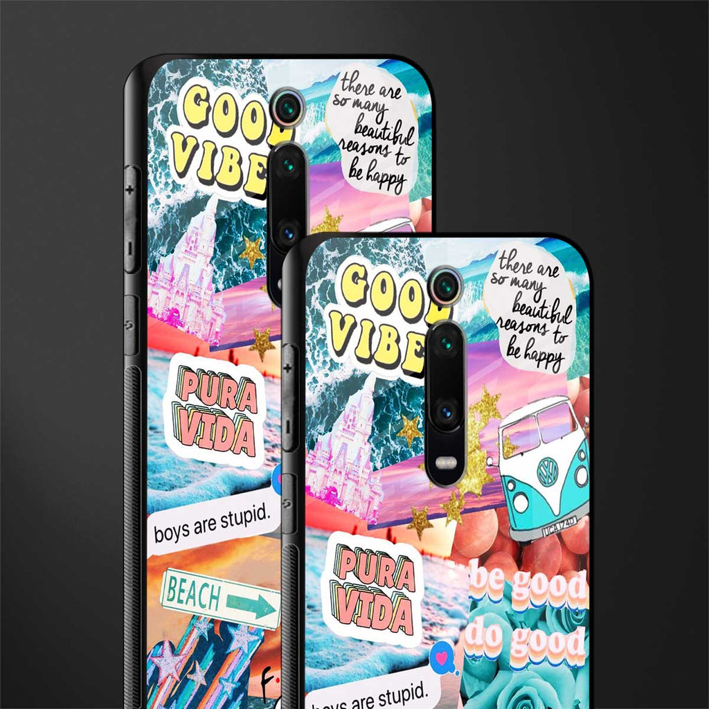 beach vibes collage glass case for redmi k20 pro image-2