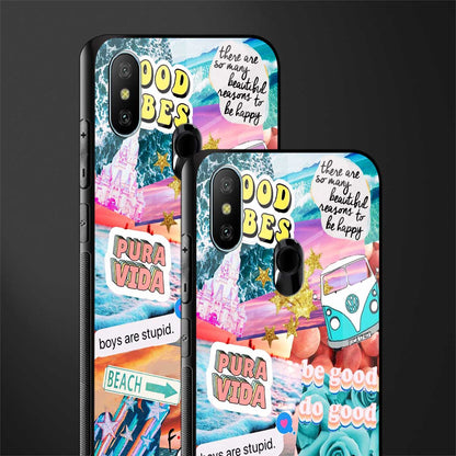 beach vibes collage glass case for redmi 6 pro image-2