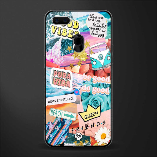 beach vibes collage glass case for oppo a5s image