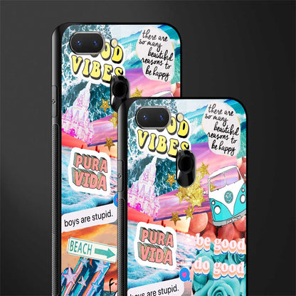 beach vibes collage glass case for oppo a5 image-2