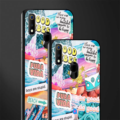 beach vibes collage glass case for realme 3 pro image-2