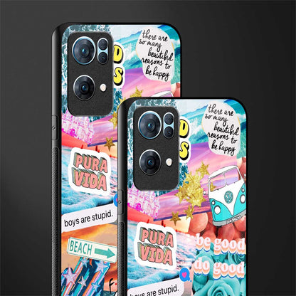 beach vibes collage glass case for oppo reno7 pro 5g image-2