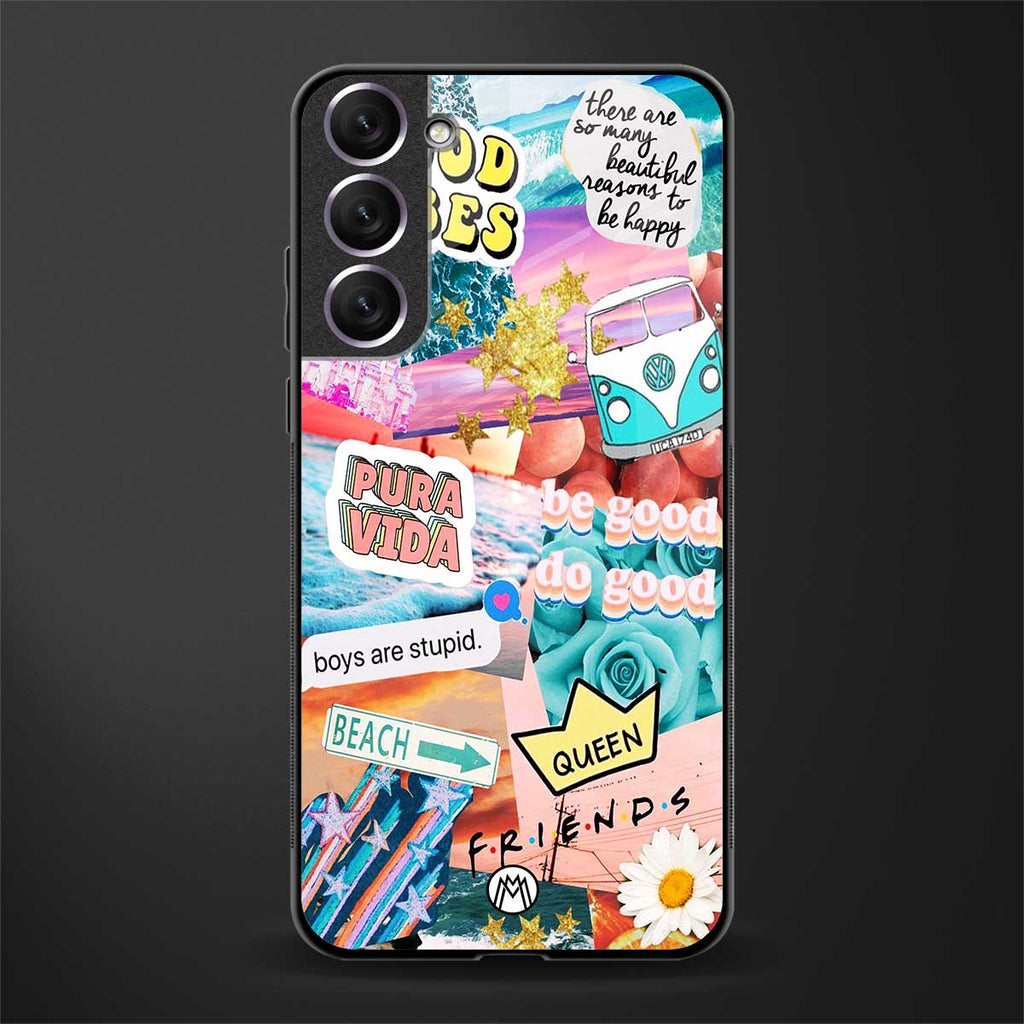 beach vibes collage glass case for samsung galaxy s21 fe 5g image