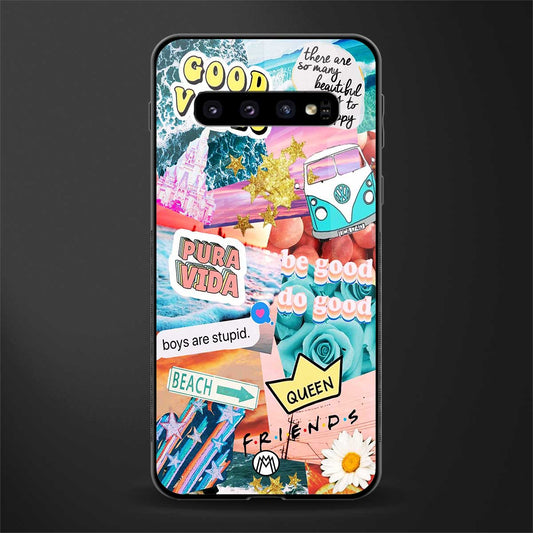 beach vibes collage glass case for samsung galaxy s10 image