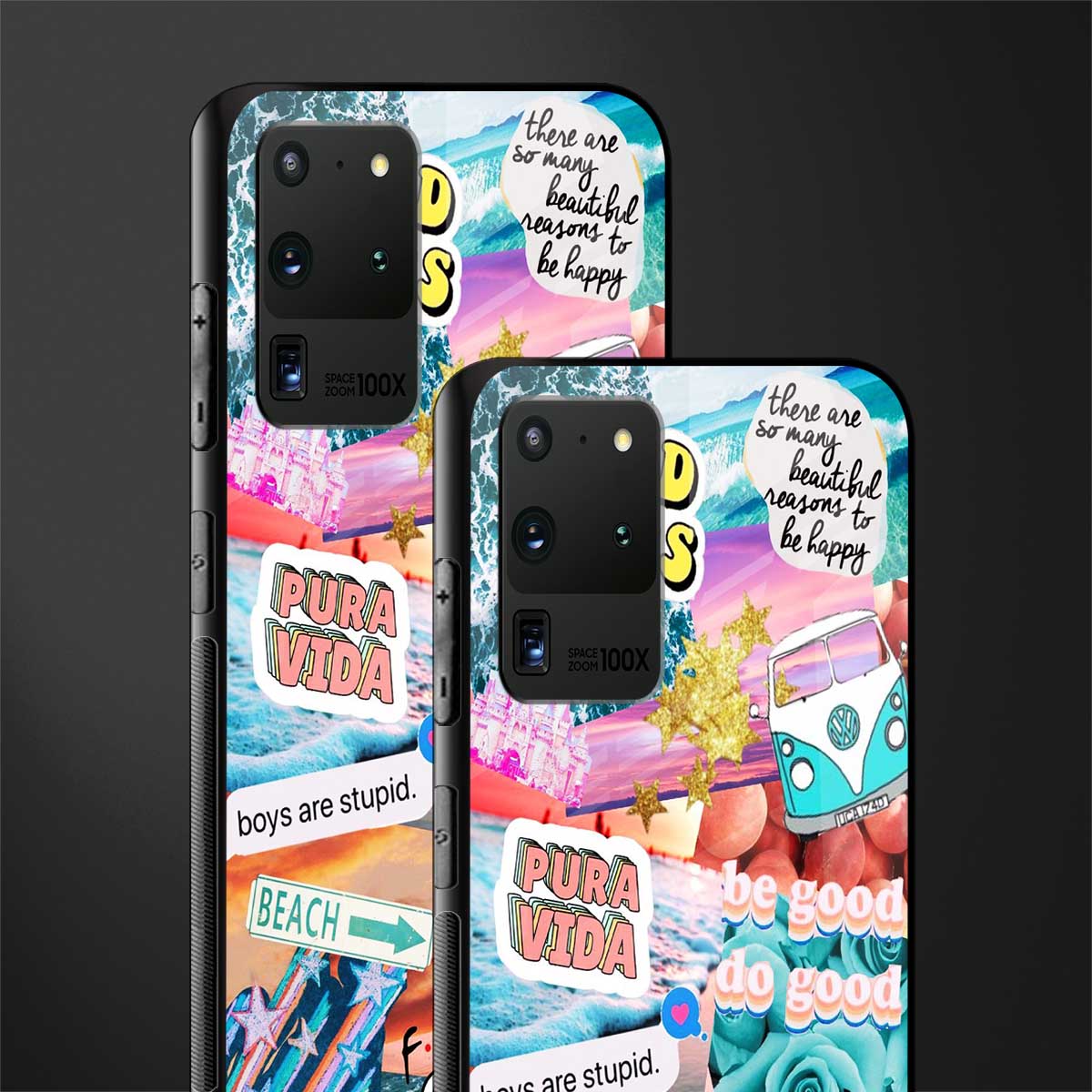 beach vibes collage glass case for samsung galaxy s20 ultra image-2