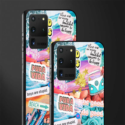 beach vibes collage glass case for samsung galaxy s20 ultra image-2