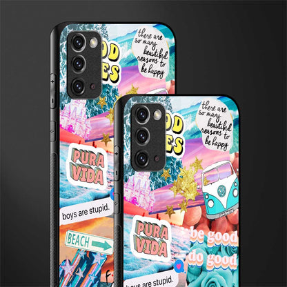 beach vibes collage glass case for samsung note 20 image-2