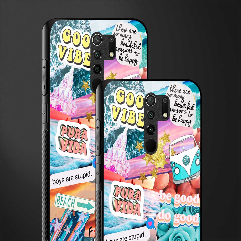 beach vibes collage glass case for poco m2 image-2