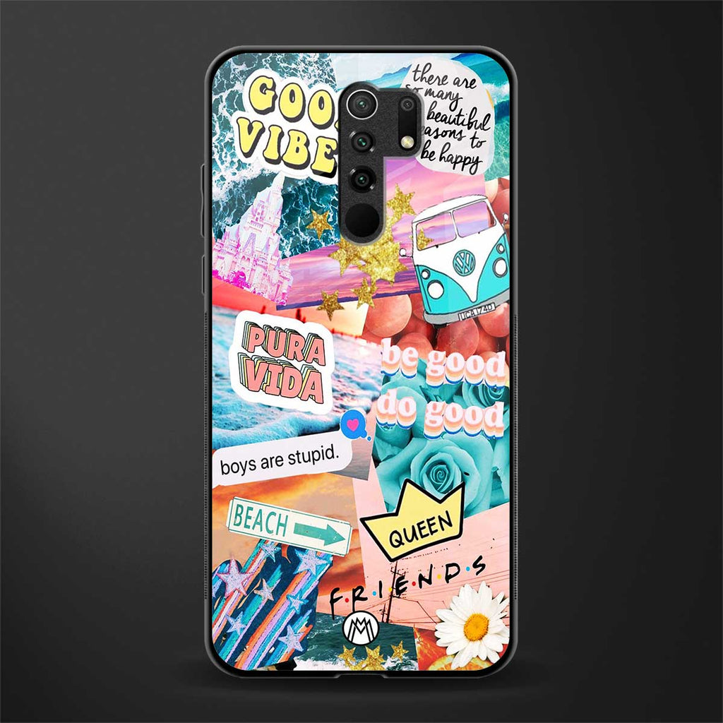 beach vibes collage glass case for poco m2 image