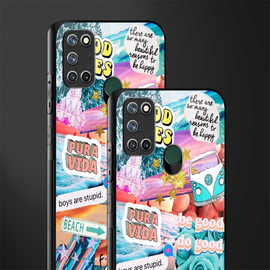 beach vibes collage glass case for realme 7i image-2