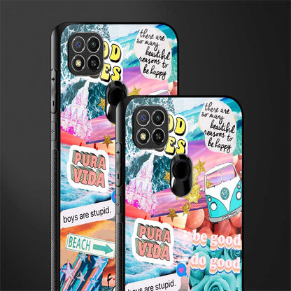 beach vibes collage glass case for poco c31 image-2