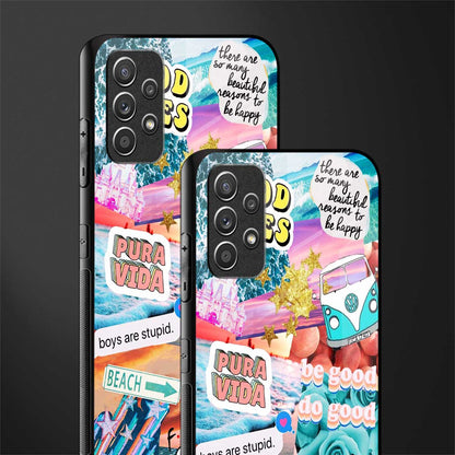 beach vibes collage glass case for samsung galaxy a32 4g image-2