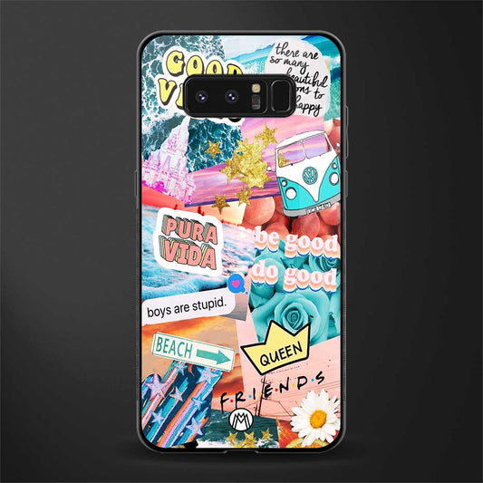 beach vibes collage glass case for samsung galaxy note 8 image