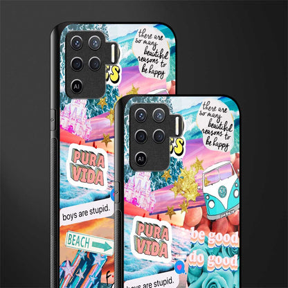 beach vibes collage glass case for oppo f19 pro image-2