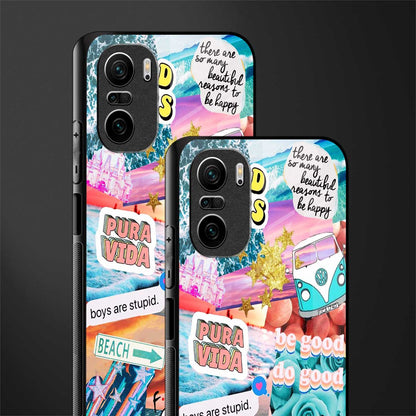 beach vibes collage glass case for mi 11x 5g image-2