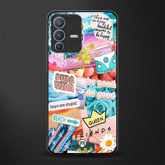 beach vibes collage glass case for vivo v23 pro 5g image