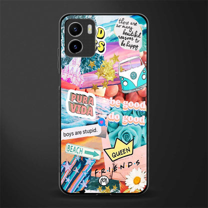 beach vibes collage glass case for vivo y15s image
