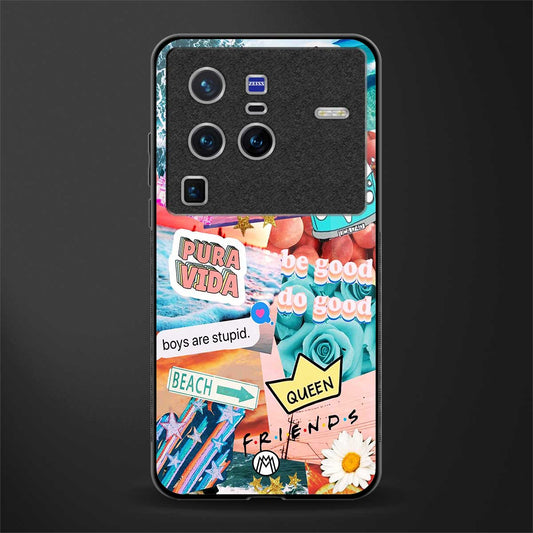 beach vibes collage glass case for vivo x80 pro 5g image