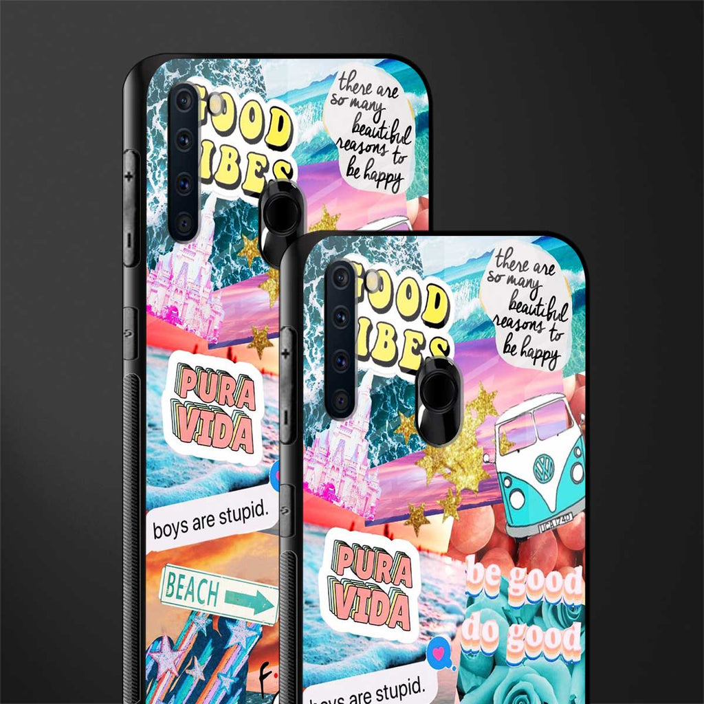 beach vibes collage glass case for samsung a21 image-2