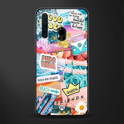 beach vibes collage glass case for samsung a21 image